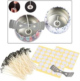 img 1 attached to QLOUNI Candle Making Kit: Complete DIY Crafts Tools with Pouring Pot, 100pcs Wicks, Stickers, and 3-Hole Holder
