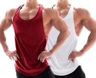 💪 lecgee men's 2 pack tank top for workout & gym, muscle tee for fitness, y-back vest for bodybuilding, stringer sleeveless t-shirt логотип