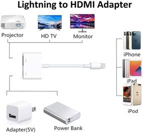 img 2 attached to 📱 Apple MFi Certified Lightning to HDMI Digital AV Adapter - 1080P Video & Audio Sync Screen Converter with Charging Power - Compatible with iPhone, iPad, iPod - Connect to HD TV, Projector, Monitor - Support All iOS Devices