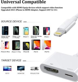 img 3 attached to 📱 Apple MFi Certified Lightning to HDMI Digital AV Adapter - 1080P Video & Audio Sync Screen Converter with Charging Power - Compatible with iPhone, iPad, iPod - Connect to HD TV, Projector, Monitor - Support All iOS Devices