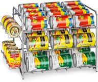 bextsrack stackable can rack organizer, pantry can storage dispenser for kitchen cabinet or counter-top, silver - holds up to 42 cans logo