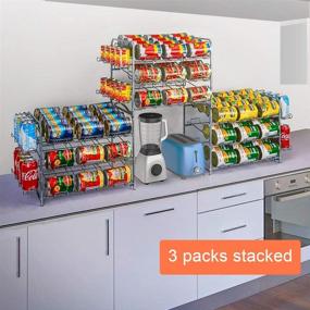 img 2 attached to Bextsrack Stackable Can Rack Organizer, Pantry Can Storage Dispenser for Kitchen Cabinet or Counter-Top, Silver - Holds up to 42 Cans