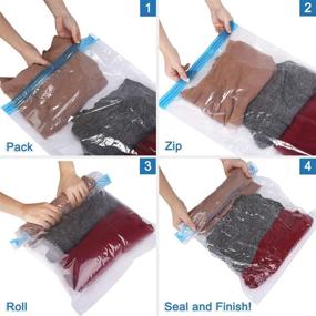 img 2 attached to 🧳 HOMEIDEAS 15 Travel Compression Bags: Roll-Up, Waterproof Luggage Space Saver Bags - No Vacuum or Pump Needed for Effective Travel/Home Storage