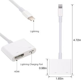 img 3 attached to Адаптер Lightning к HDMI 1080P с портом для зарядки Lightning - для iPhone, iPad, iPod, ТВ, монитора, проектора (белый)