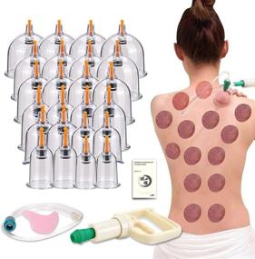 img 4 attached to 🔘 Cupping Therapy Sets for Cellulite Cupping Massage Back Pain Relief - 24 Hijama Cupping Vacuum Suction Sets with Chinese Cupping Therapy Pump Hijama