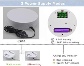 img 1 attached to 🔄 Моторизованная поворотная подставка Ellkee: многофункциональная аккумуляторная USB-подставка для ювелирных изделий, тортов и 3D-печати из смолы - максимальная грузоподъемность 3 кг, диаметр 13.8 см (белая с зеркальной наклейкой)