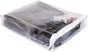 img 4 attached to 10-Pack Clear Vinyl Zippered Storage Bags with Display Pocket - 9 x 11 x 2 Inches