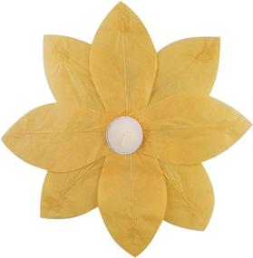 img 2 attached to 🏮 Lumabase Yellow Lantern Floating Paper Lotus - 6 Count, 56706, 12" with Tea Light Candles