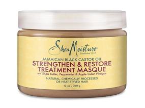 img 1 attached to 🌿 Shea Moisture Strengthen Grow & Restore Combo Bundle - Jamaican Black Castor Oil Shampoo, Leave-In Conditioner, Conditioner, Treatment Masque