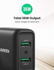 img 2 attached to 🔌 UGREEN Quick Charge 36W Dual Wall Charger QC 3.0 - Fast Charging Adapter for Samsung Galaxy, iPhone, iPad, LG, HTC, and More