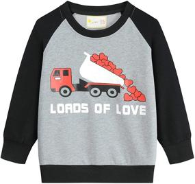 img 4 attached to 🐊 Toddler Boys Sweatshirts Dinosaur Long Sleeve Space Sport Excavator Pullover Crew Neck Tops Tees Kids 2-7 Years