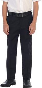 img 4 attached to Gioberti Boys' Black Front Dress Pants 👔 - Elegant and Stylish Clothing for Young Gentlemen