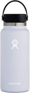 32 oz. hydro flask water bottle - stainless steel, reusable, vacuum insulated- wide mouth with leak-proof flex cap логотип