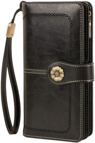 img 4 attached to Blocking Genuine Leather Wristlet Organizer Women's Handbags & Wallets and Wristlets