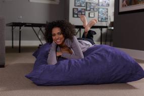 img 2 attached to 🪑 Plush Purple Memory Foam Bean Bag Chair - Ultra Soft Sofa Sack with Microsuede Cover - Comfy Foam Filled Furniture and Accessories for Dorm Room