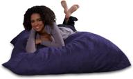 🪑 plush purple memory foam bean bag chair - ultra soft sofa sack with microsuede cover - comfy foam filled furniture and accessories for dorm room logo