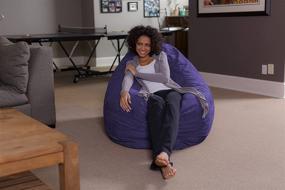 img 3 attached to 🪑 Plush Purple Memory Foam Bean Bag Chair - Ultra Soft Sofa Sack with Microsuede Cover - Comfy Foam Filled Furniture and Accessories for Dorm Room