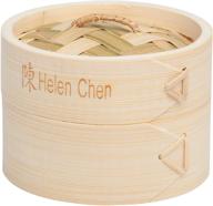 bamboo dim sum food steamer with lid - helen’s asian kitchen, 4-inch, set of 2 логотип