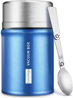 luenhego insulated food jar 26 oz - wide mouth thermos stainless steel lunch container - leak proof vacuum flask with folding spoon - royal blue логотип