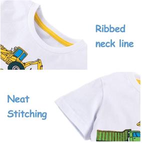 img 2 attached to VASCHY Boys T-Shirts Set, Kids Size 2-6T Cotton Short Sleeve Tee Shirts with Patterns for Toddlers, 2pcs Pack