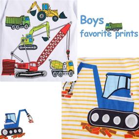 img 1 attached to VASCHY Boys T-Shirts Set, Kids Size 2-6T Cotton Short Sleeve Tee Shirts with Patterns for Toddlers, 2pcs Pack