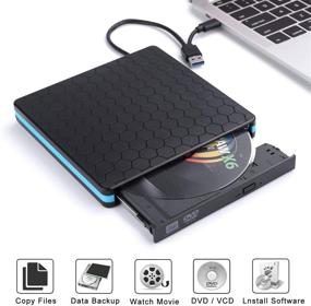 img 3 attached to 🏈 Portable USB 3.0/Type-C External CD DVD Drive Burner - Football Appearance