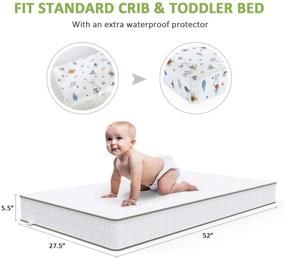 img 3 attached to 🛏️ Dourxi Crib Mattress - Dual Sided Comfort Memory Foam with Removable Breathable Cover and Waterproof Protector: Perfect Standard Size Mattress for Infant Baby and Toddler
