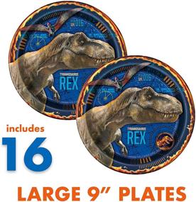 img 2 attached to 🦖 Jurassic World Fallen Kingdom Party Supplies: Dinosaur Theme Birthday Decorations and Favors - Serves 16 Guests with Easy Setup, Table Cover, Plates, Napkins & More