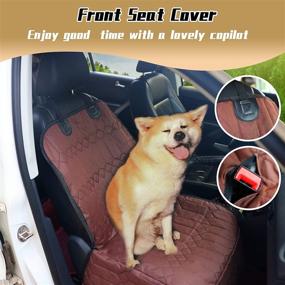 img 2 attached to HINAPRAM 4-in-1 Dog Car Seat Cover: Waterproof, Nonslip & Washable Protector with Storage Pockets for Cars, Trucks, and SUVs