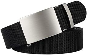 img 1 attached to Drizzte Big and Tall Men's Black Belt: Size 47'' to 75'', Automatic Ratchet Buckle Slide Belts for Comfort and Style