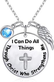 img 4 attached to S925 Sterling Silver Faith Hope Cross Necklace: Uplifting Inspirational Jewelry for 🙏 Women, Adults, and Teens - With God, All Things Are Possible! Perfect Gifts!
