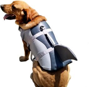 img 3 attached to 🐶 Snik-S Dog Life Jacket: Adjustable Belt Shark Jacket for Short Nose Dogs (Pug, Bulldog, Poodle, Bull Terrier, Labrador) - Premium Pet Swimming Preserver