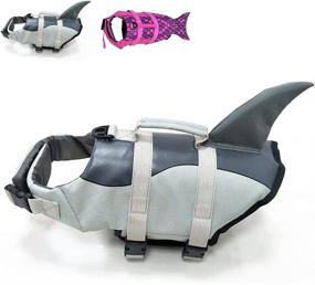 img 4 attached to 🐶 Snik-S Dog Life Jacket: Adjustable Belt Shark Jacket for Short Nose Dogs (Pug, Bulldog, Poodle, Bull Terrier, Labrador) - Premium Pet Swimming Preserver