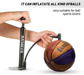 img 1 attached to Portable Mini Hand Air Tire Pump for Road Mountain Bicycle Wheel and Inflatables Ball - HASBEEN Bike Pump (160psi, 12inch) - Fits Presta &amp; Schrader Valve