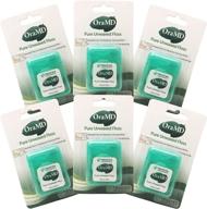 🦷 oramd pure unwaxed dental floss: unscented, chemical-free, shred-resistant - 6 pack for gentle and effective oral care logo