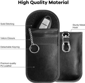 img 1 attached to 🔐 Car Key Fob Protector - MONOJOY Faraday Bag: Keyless Signal Blocking, Anti-Theft Remote Entry Case (2 Pack), Black Pouch for Smart Fobs