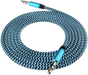 img 1 attached to Ailkin 2Pack 3.5mm Auxiliary Audio Cables, Nylon Braided Male to Male AUX Cord for Car/Home Stereos, Speaker, iPhone iPod iPad, Headphones, Sony Beats, Echo Dot and More - Blue, 5 Feet