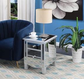 img 1 attached to 🌟 Contemporary Silver & Mirrored End Table: Convenience Concepts Gold Coast Park Lane