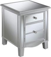 🌟 contemporary silver & mirrored end table: convenience concepts gold coast park lane логотип