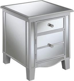 img 2 attached to 🌟 Contemporary Silver & Mirrored End Table: Convenience Concepts Gold Coast Park Lane