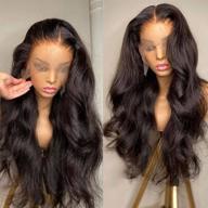 🏾 brazilian human hair pre plucked transparent lace front wigs for black women - 13x4 body wave lace frontal wig, 18 inch full & thick, natural color, hd quality - larima hair logo