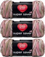 red heart e300-972 super saver yarn 🎀 - pink camo3, vibrant color for crafting projects logo