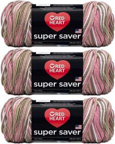 img 1 attached to Red Heart E300-972 Super Saver Yarn 🎀 - Pink Camo3, Vibrant Color for Crafting Projects