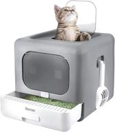 🐱 barmi foldable top entry cat litter box with scoop drawer for medium & large cats logo