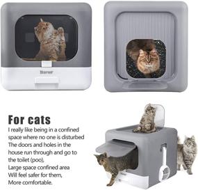 img 3 attached to 🐱 BARMI Foldable Top Entry Cat Litter Box with Scoop Drawer for Medium & Large Cats