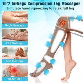 img 3 attached to 🦵 Therapeutic Air Compression Leg Massager with Heat, Handheld Controller, 4 Modes & 4 Intensity Levels for Circulation, Relaxation, and Muscle Relief in Feet, Calves, and Thighs