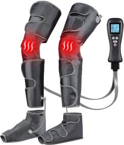 img 4 attached to 🦵 Therapeutic Air Compression Leg Massager with Heat, Handheld Controller, 4 Modes & 4 Intensity Levels for Circulation, Relaxation, and Muscle Relief in Feet, Calves, and Thighs