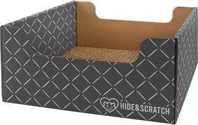 img 3 attached to 🐈 Hide & Scratch: Durable Cardboard Cat Scratch Pad and Lounger Toy with Replaceable Insert - Wide Design, Multiple Colors