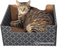 🐈 hide & scratch: durable cardboard cat scratch pad and lounger toy with replaceable insert - wide design, multiple colors logo