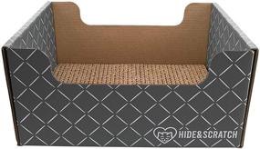 img 2 attached to 🐈 Hide & Scratch: Durable Cardboard Cat Scratch Pad and Lounger Toy with Replaceable Insert - Wide Design, Multiple Colors